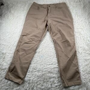 Bearbottom Pants Mens XL Beige Stretch Chino Elastic Waist Travel Slim City